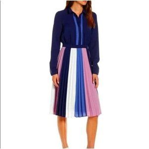 1901 Women's Midi Dress - Navy, Blue, White, Pink
